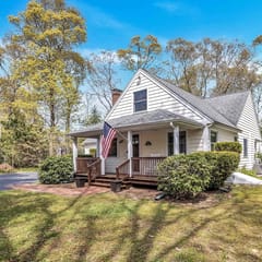 Jenkins Pond Beach Access, Basketball Hoop & Grill | Bright Cape Cod Retreat near Jenkins Pond in Falmouth. Parking, Modern Retreat with Outdoor Space, 24 Hour Hospitality