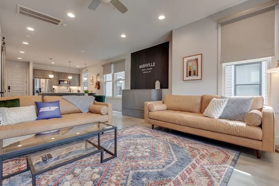 East Nashville | Family Layout + 2-Car Garage      |     Walk to Local Restaurants & Bars | 2 Workspaces, 2-Car Garage, Smart TVs in Every Room | Near Five Points, The Gulch & 10 min to Broadway | 24 Hr Hospitality - Image 1